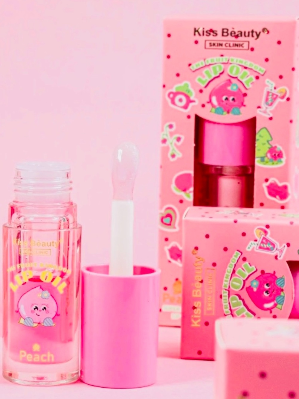 The Fruit Kingdom Peach Lip Oil Hydration Plumping Gloss Kiss Beauty Skin Clinic